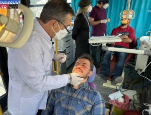 Tepebaşı Belediyesi’nin Taşınabilir Diş Kliniği, Depremzedelere Hizmet Vermeye Başladı