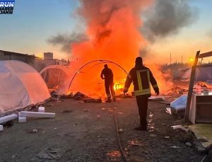 Antakya’da çadır kentte yangın çıktı
