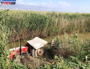 Hatay’da sulama kanalına devrilen traktörün şoförü yaralandı