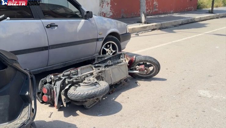 İskenderun’da Araba ile Motosiklet Kaza Yaptı