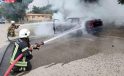 İskenderun’da araç yangını itfaiye takımları tarafından söndürüldü